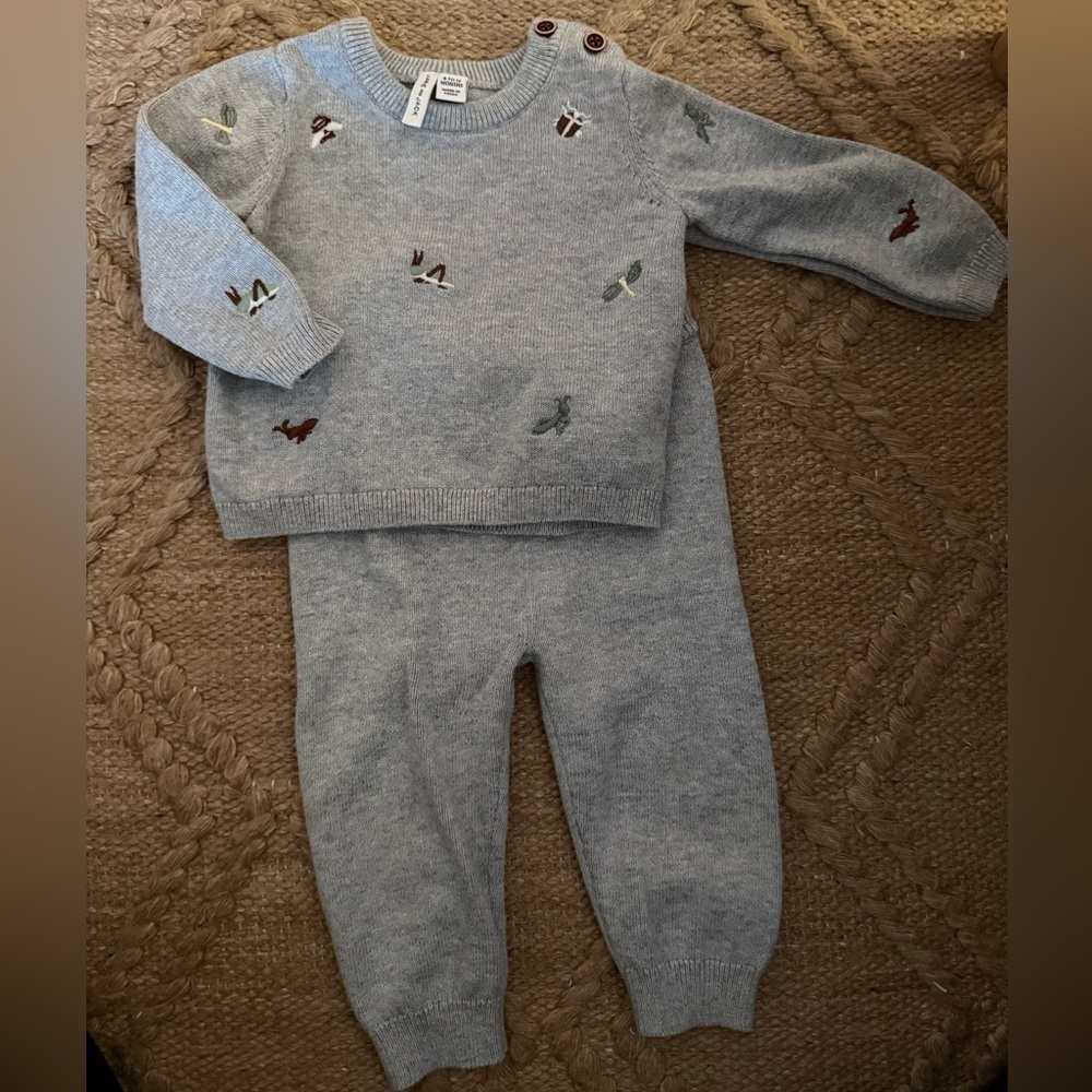 Janie and Jack Baby Matching Sweater Set 6–12M | Bug Embroidered Knit